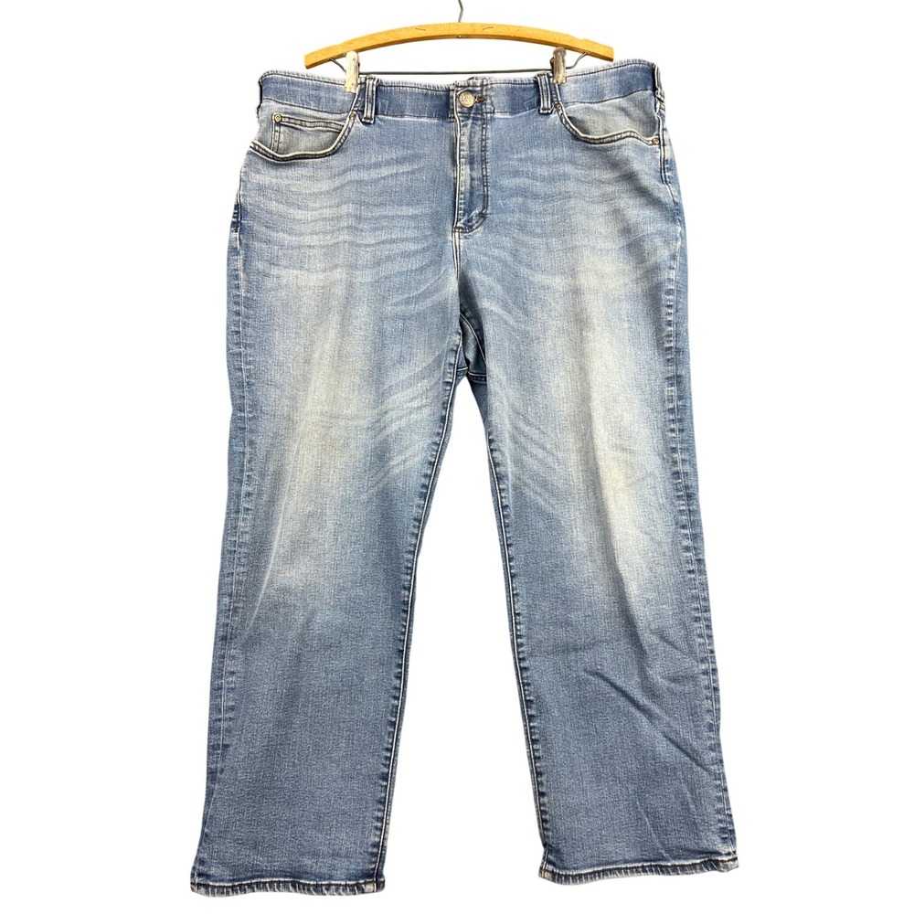 Lee Extreme Motion MVP Jeans Mens 44x29 Relaxed Straight Leg Blue Denim Good